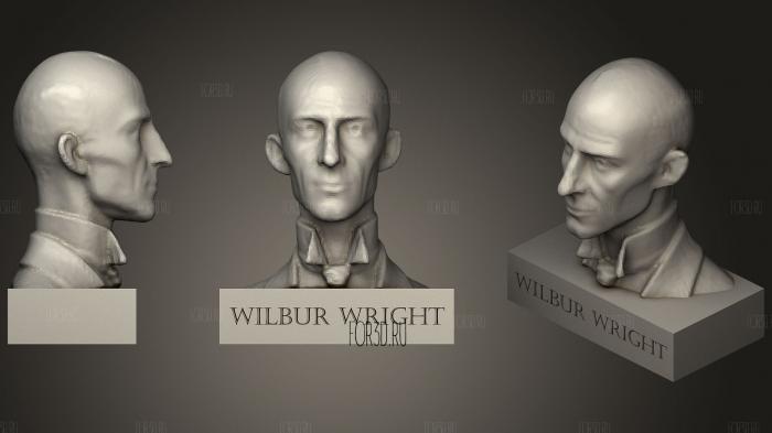 Wilbur Wright Bust stl model for CNC